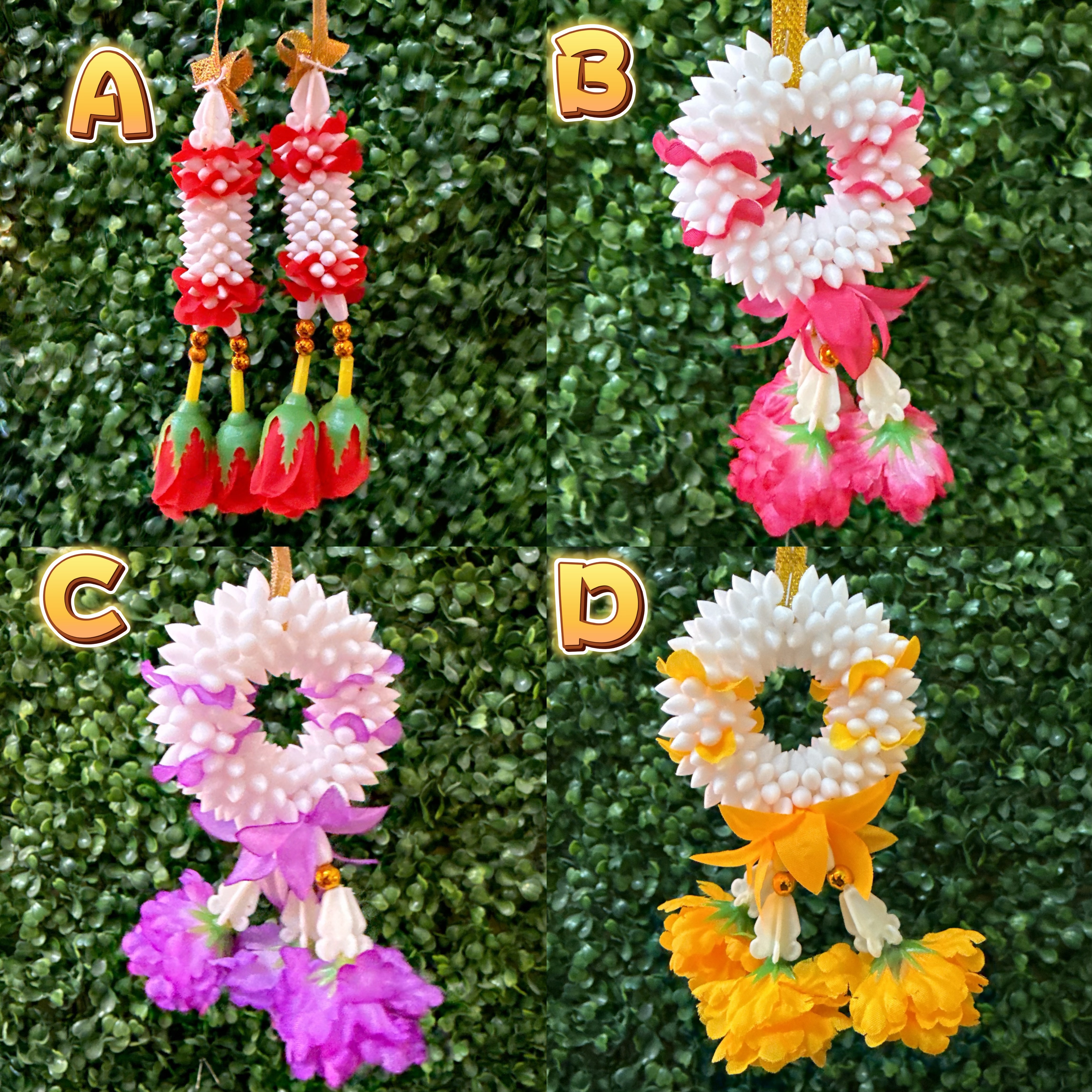 泰國手工供奉花串 四色