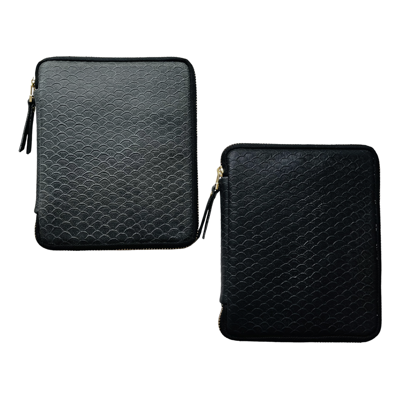 Kyokuhaku 5入拉鍊鋼筆袋_青海波紋皮革 鉻革