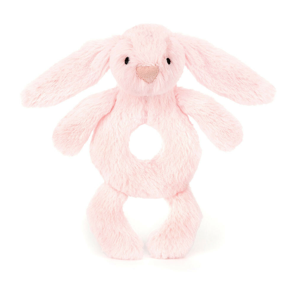 JELLYCAT Bashful Baby Pink Bunny Ring Rattle