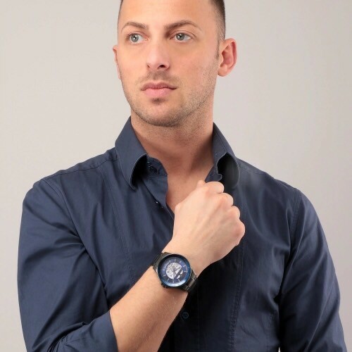 【Maserati 瑪莎拉蒂】瑪莎經典槍黑色鏤空機械腕錶R8823140001 44mm 現代鐘錶