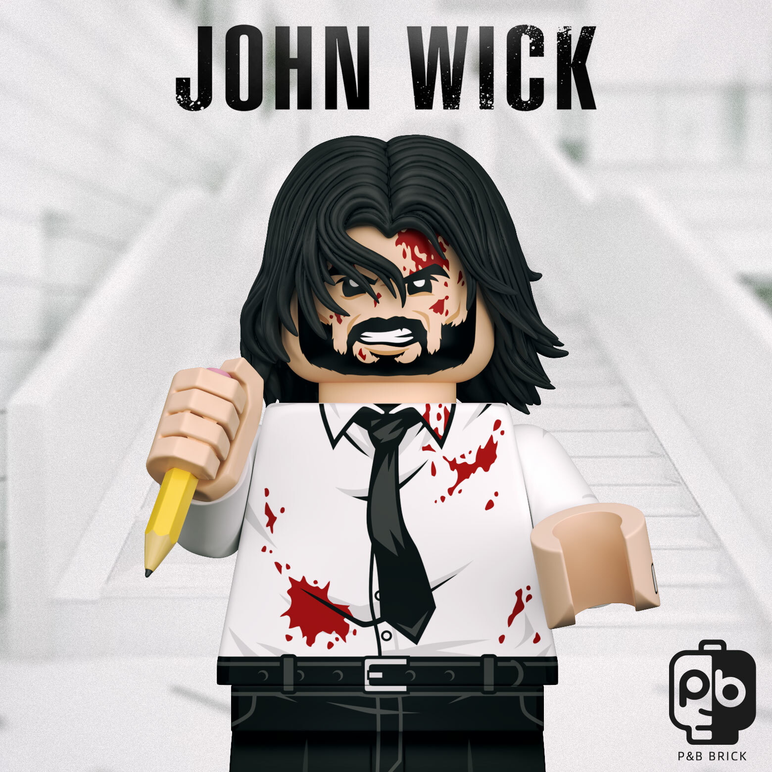 [P&B Brick][Preorder] John Wick [PADprinted]