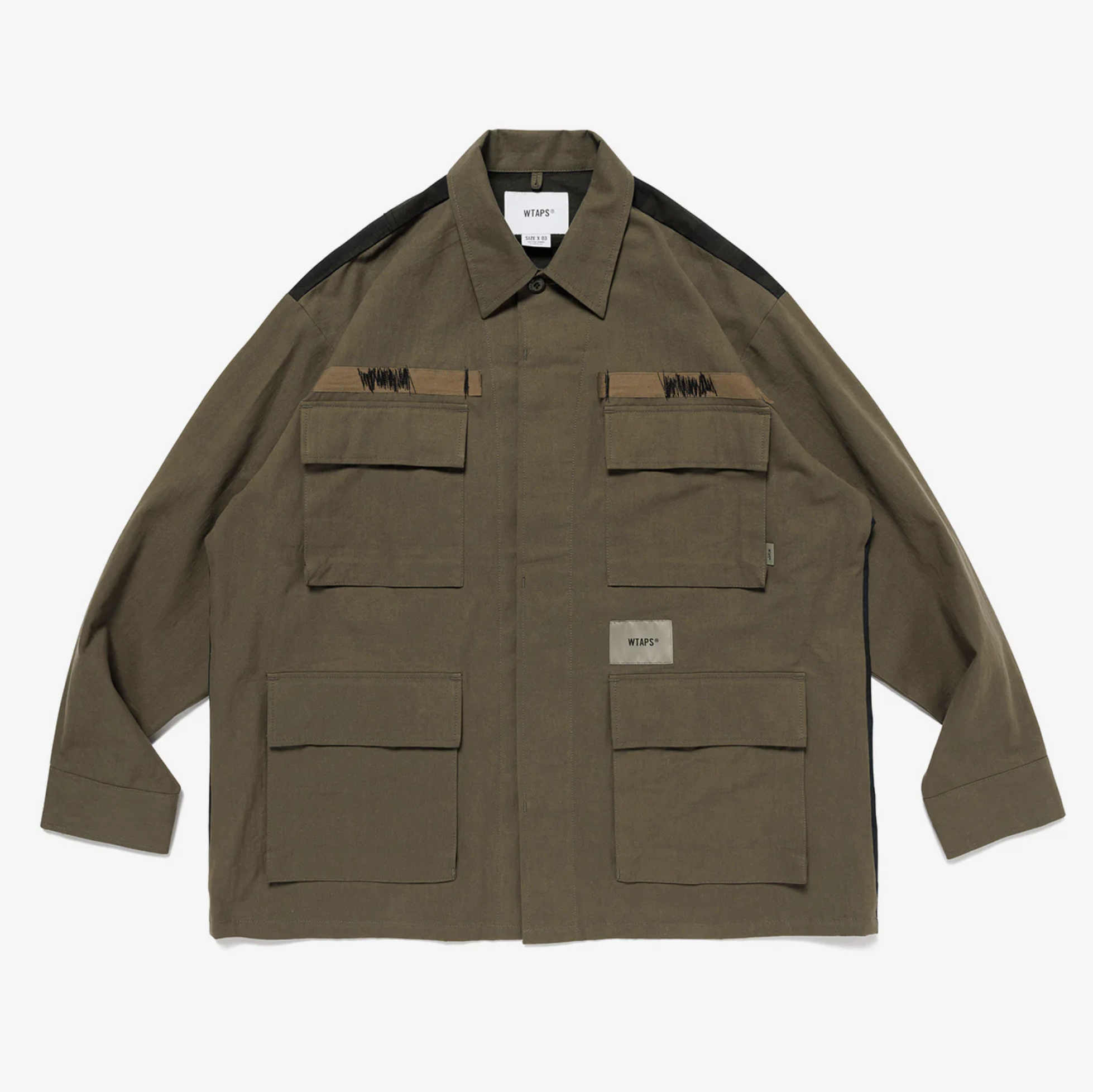 WTAPS SS25 VEINY / LS / COTTON. TWILL | OLIVE