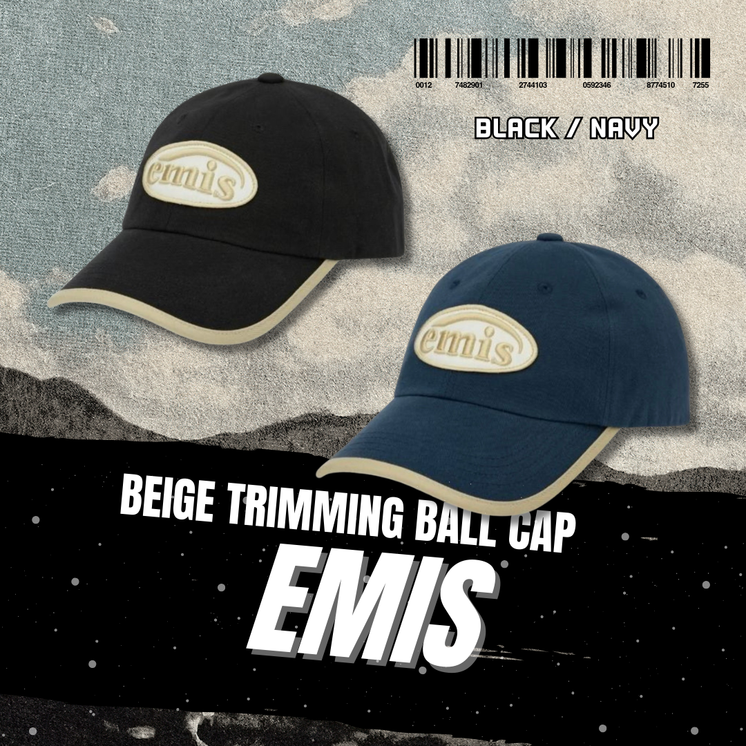 EMIS BEIGE TRIMMING BALL CAP 刺繡布標LOGO老帽 棒球帽 深藍 黑色
