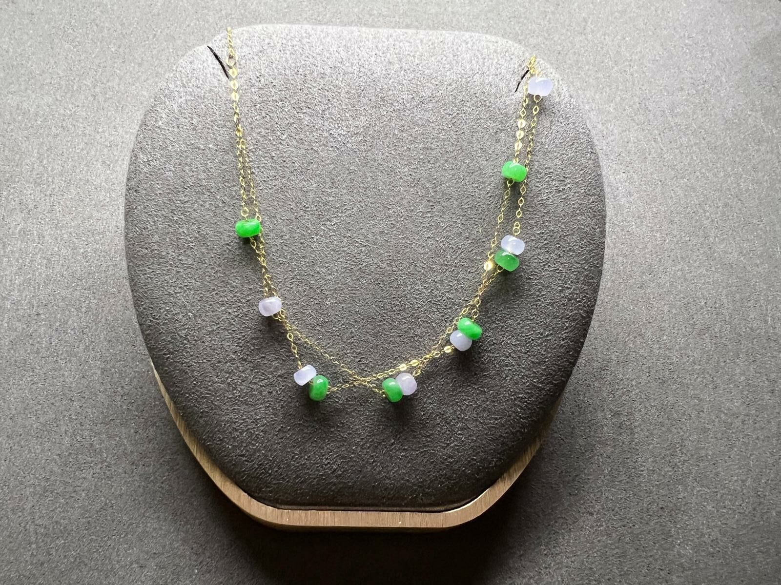 18k 翡翠珠子手鏈