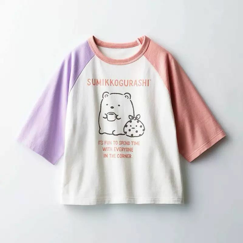 廠單 拼色角落生物7分袖