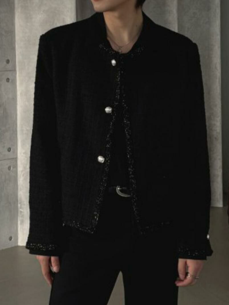 圓領格紋開胸外套 D.B.Y.M-056JK