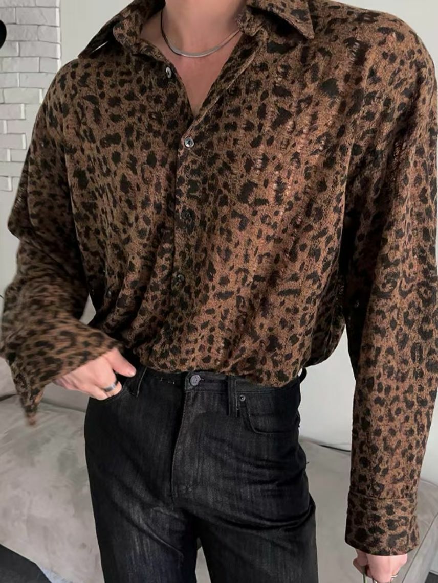 豹紋長袖恤衫 ENOC-028S