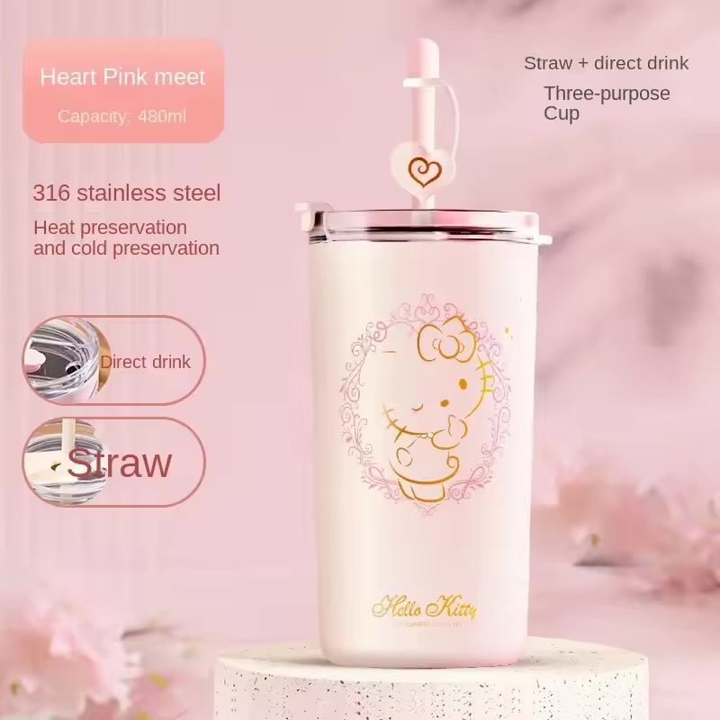 Hello Kitty - 真空冷熱不鏽鋼保溫杯 保溫壺 (480ml)