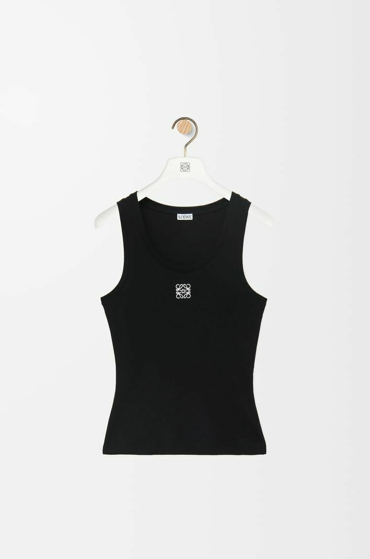 LOEWE 黑色 刺繡字母Logo 背心Tee