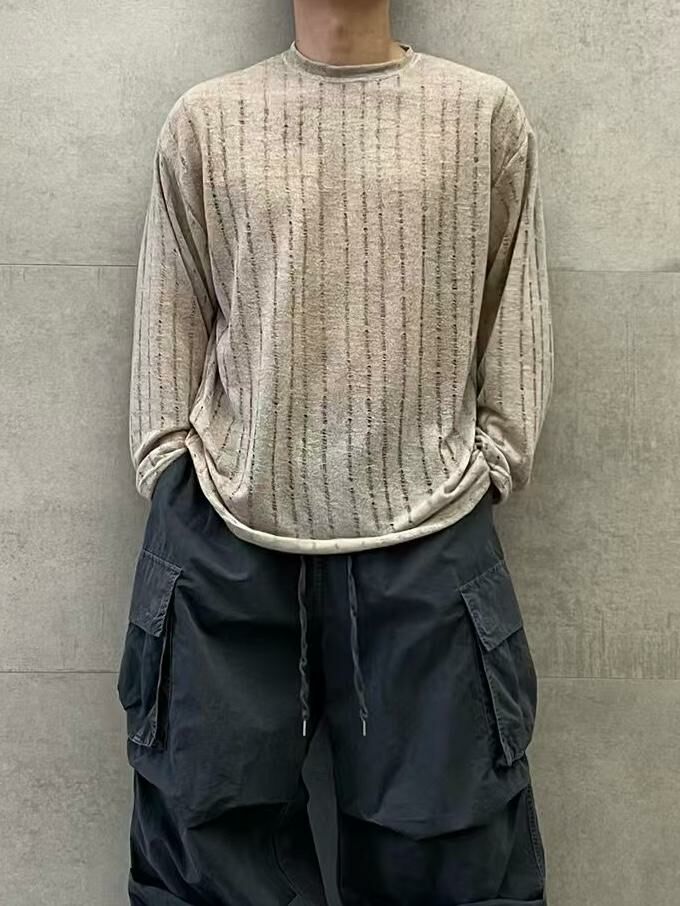 淨色暗直紋長袖衫 PULSE-132T