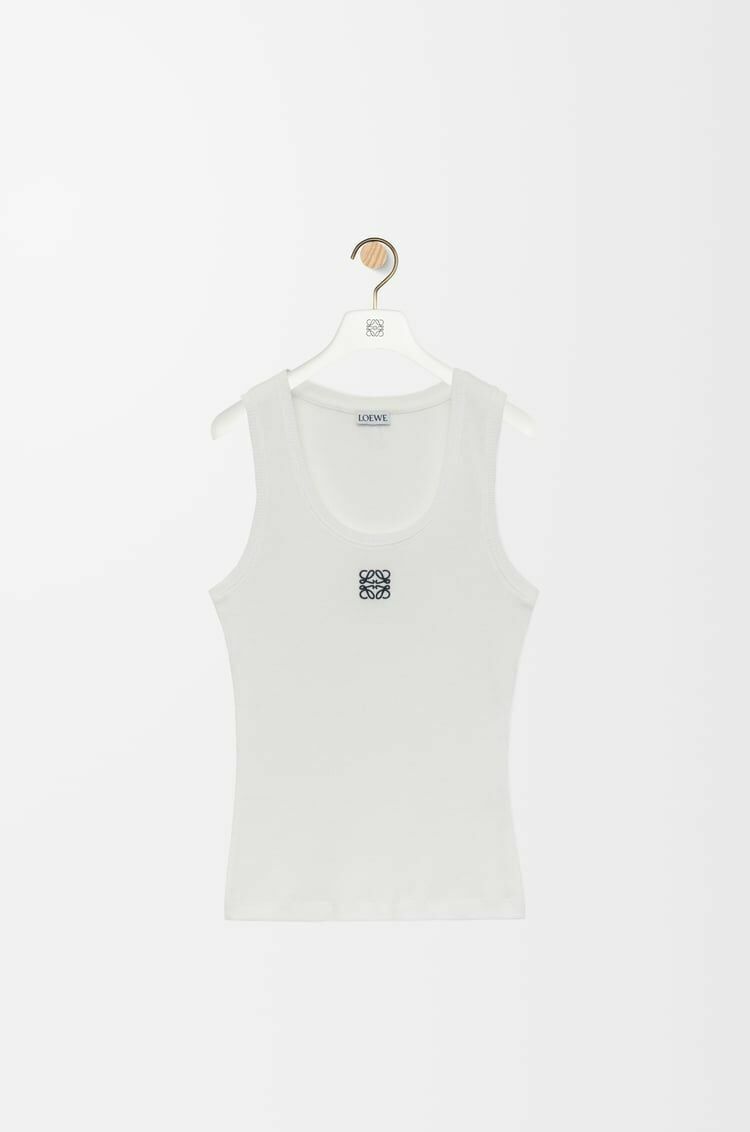 LOEWE 白色 刺繡字母Logo 背心Tee