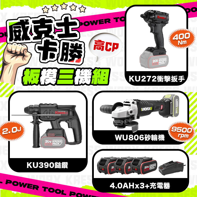 威克士X卡勝｜板模三機組（KU390+KU272+WU806）