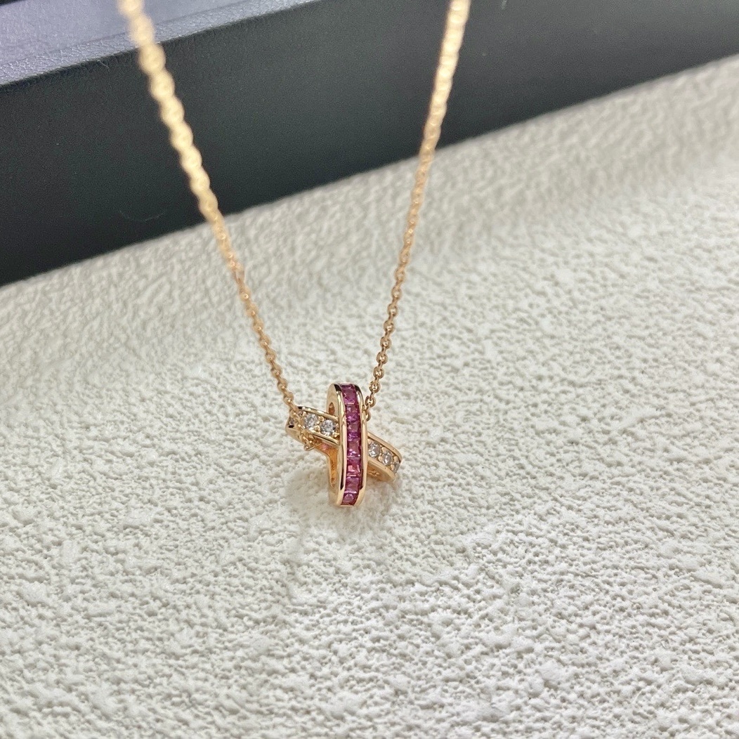 18k”Liens緣系一生x 粉藍水鑽浪漫連結高奢定製項鍊