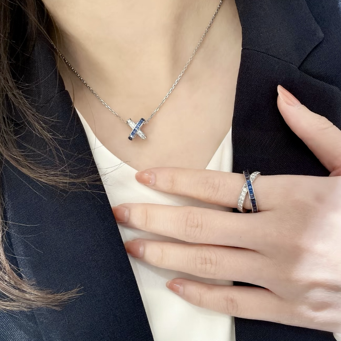 18k”Liens緣系一生x 藍水鑽浪漫連結高奢定製項鍊