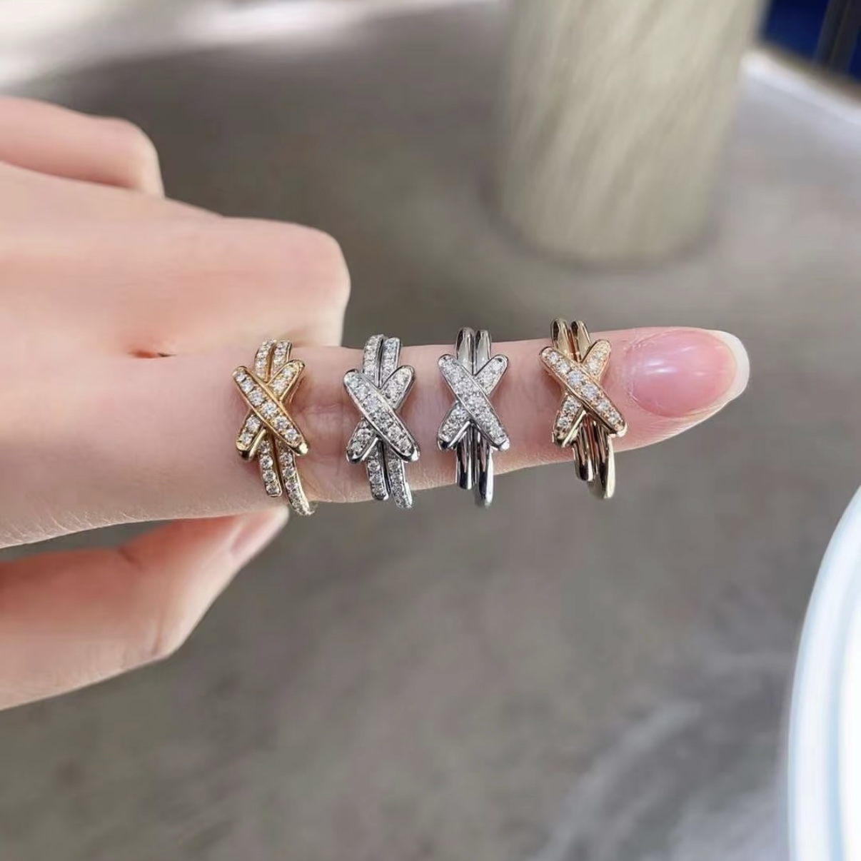 18k”Liens x緣系一生”滿鑽連結高奢定製戒指