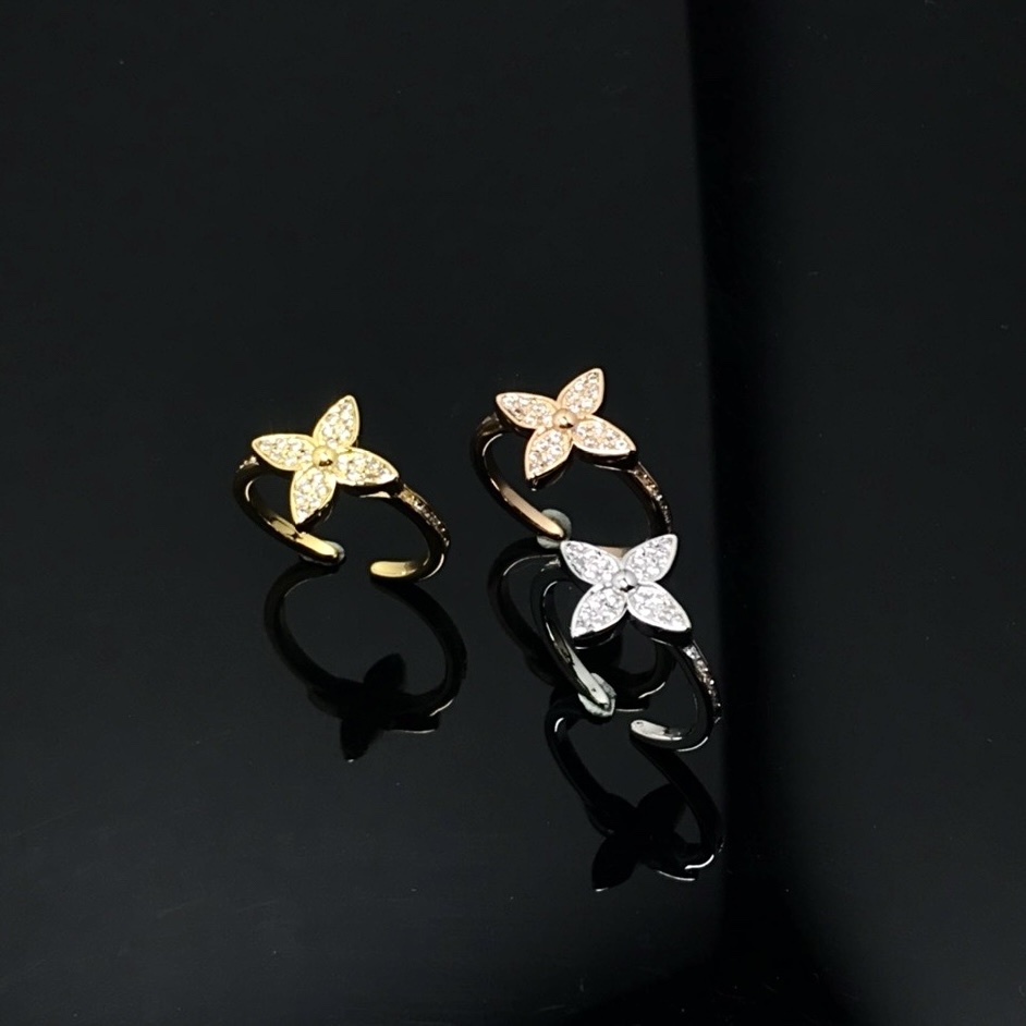 18k”ldylle Blossom滿鑽單顆老花高奢定製戒指