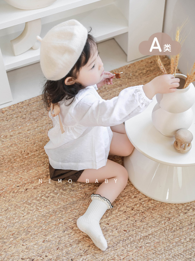 復古森系花邊止滑襪