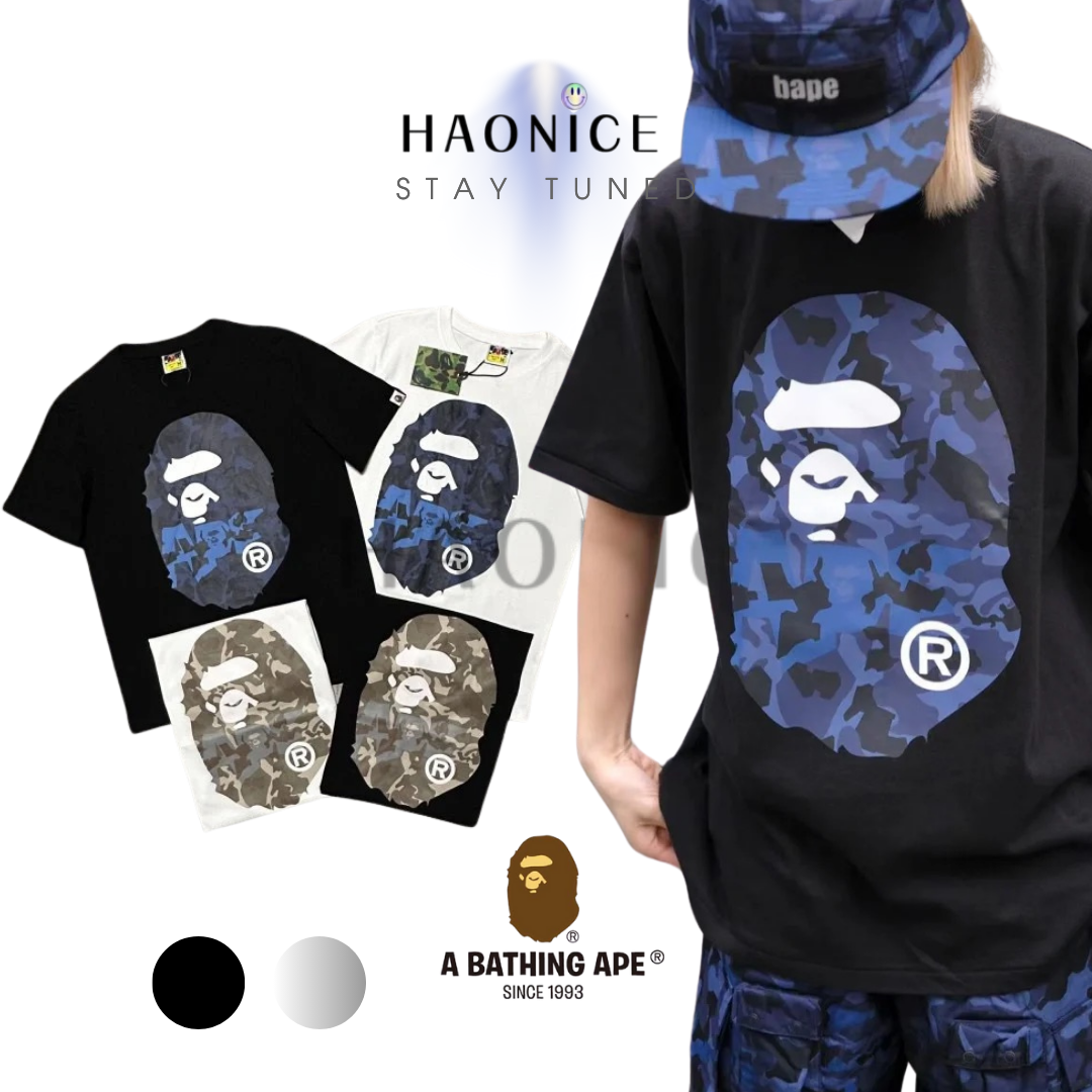【HAO NICE 】香港經銷商🇭🇰100%日本🇯🇵正品 日本潮流   BAPE 沙漠迷彩 雙面經典迷彩大猿人LOGO 百搭短T XX326