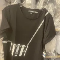 [S] KARL LAGERFELD BLACK PARIS WOMEN'S CROSS-BODY T-SHIRT, L4WHM053-BLK (SKL1223)