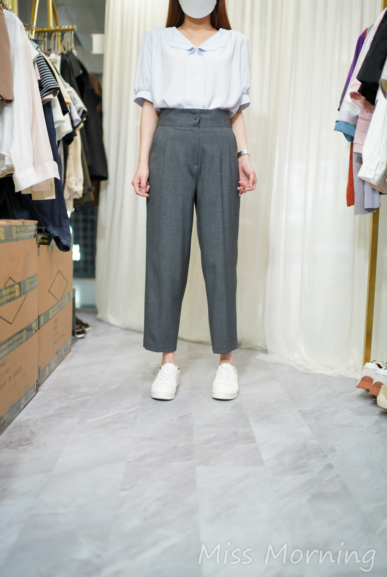 顯瘦高質反領雪紡衫(14500)&必買靚cut靚料顯瘦西褲(33917)