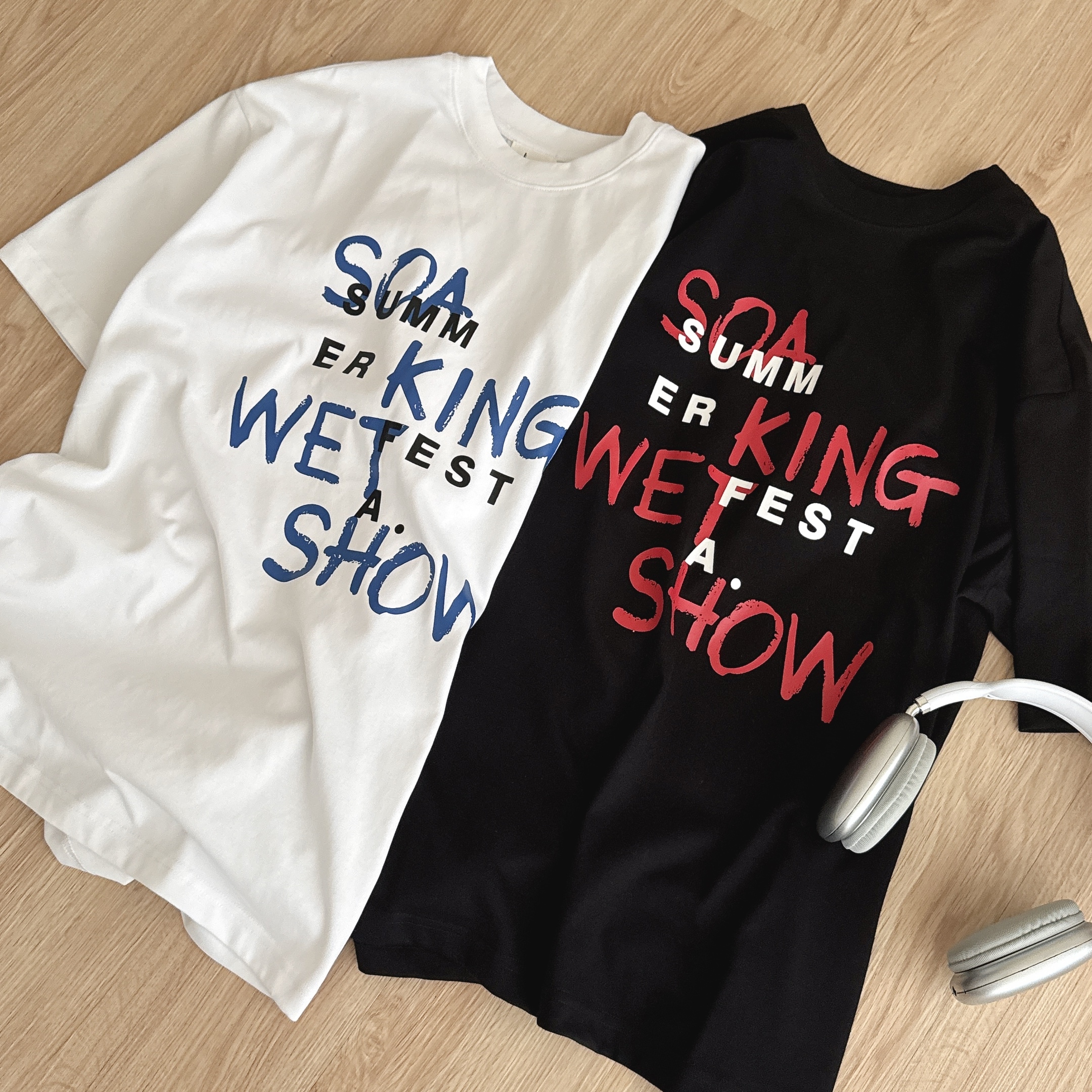 1200!!（現貨）270G 美式 街頭感 手寫英文 撞色 短T B2509