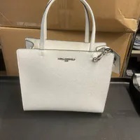 [S] KARL LAGERFELD WHITE LH3DR8BJ MAYBELLE SMALL SATCHEL, 196788285941 (SKL1230)