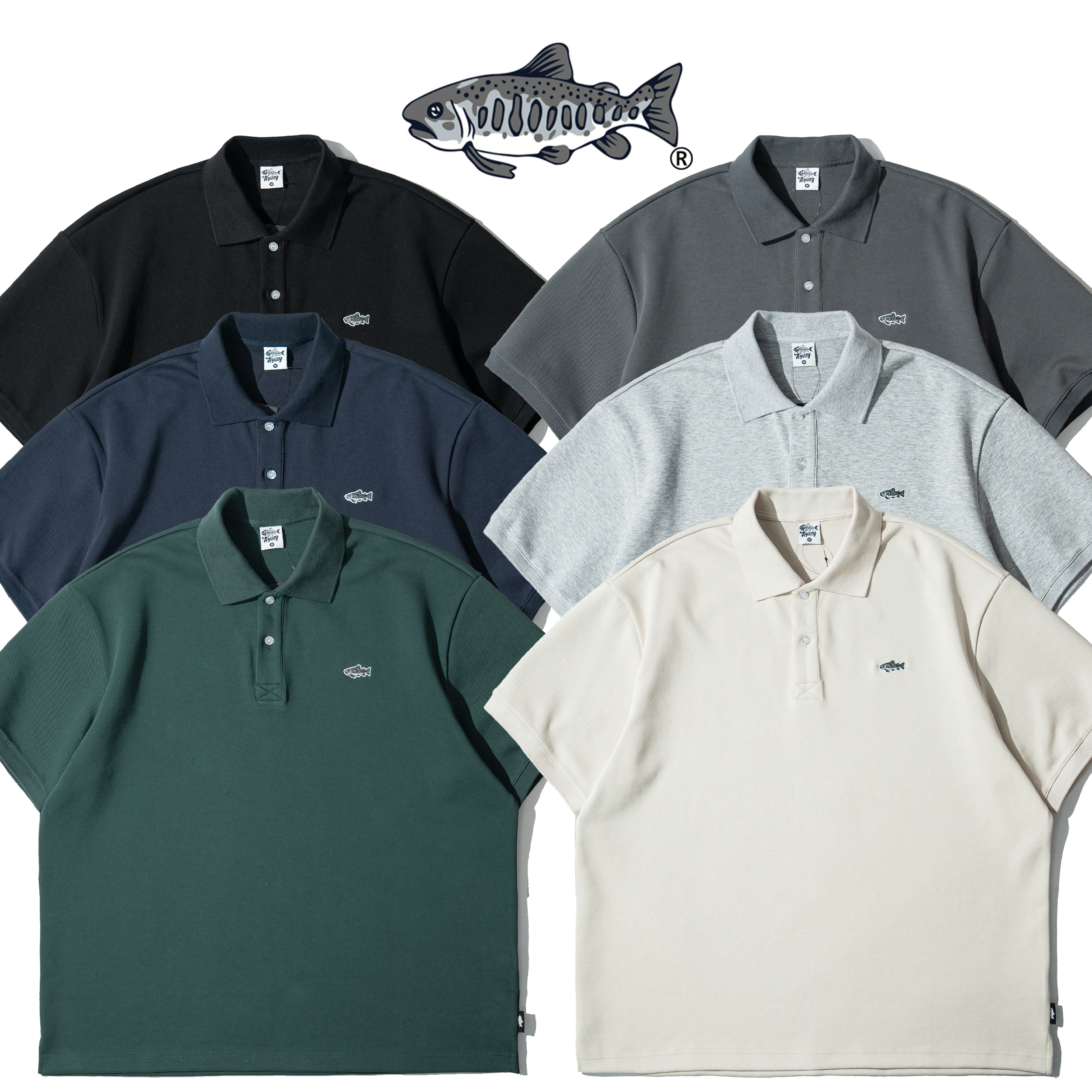 AGILITY Embroidery Polo Shirts 鮭魚刺繡 短袖 Polo衫 [AGB-1]