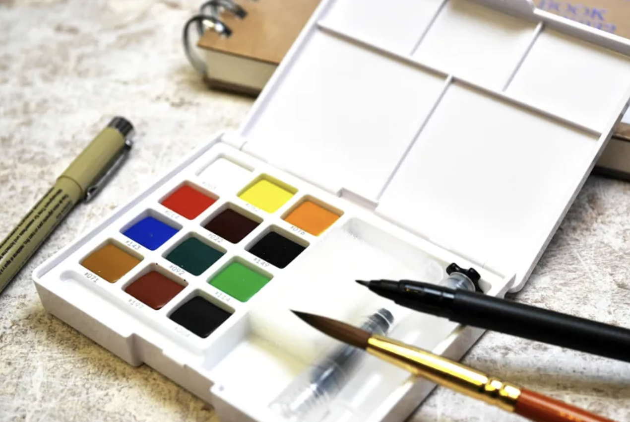 櫻花塊狀水彩-小資美好套組