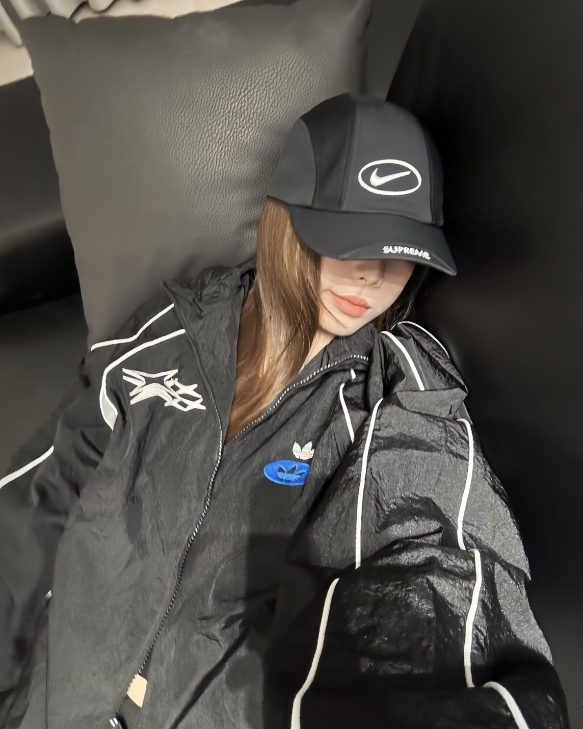 【現貨】<台灣未上市!!>Adidas Originals Racing V-day 印花 LOGO 立領 機車外套 黑