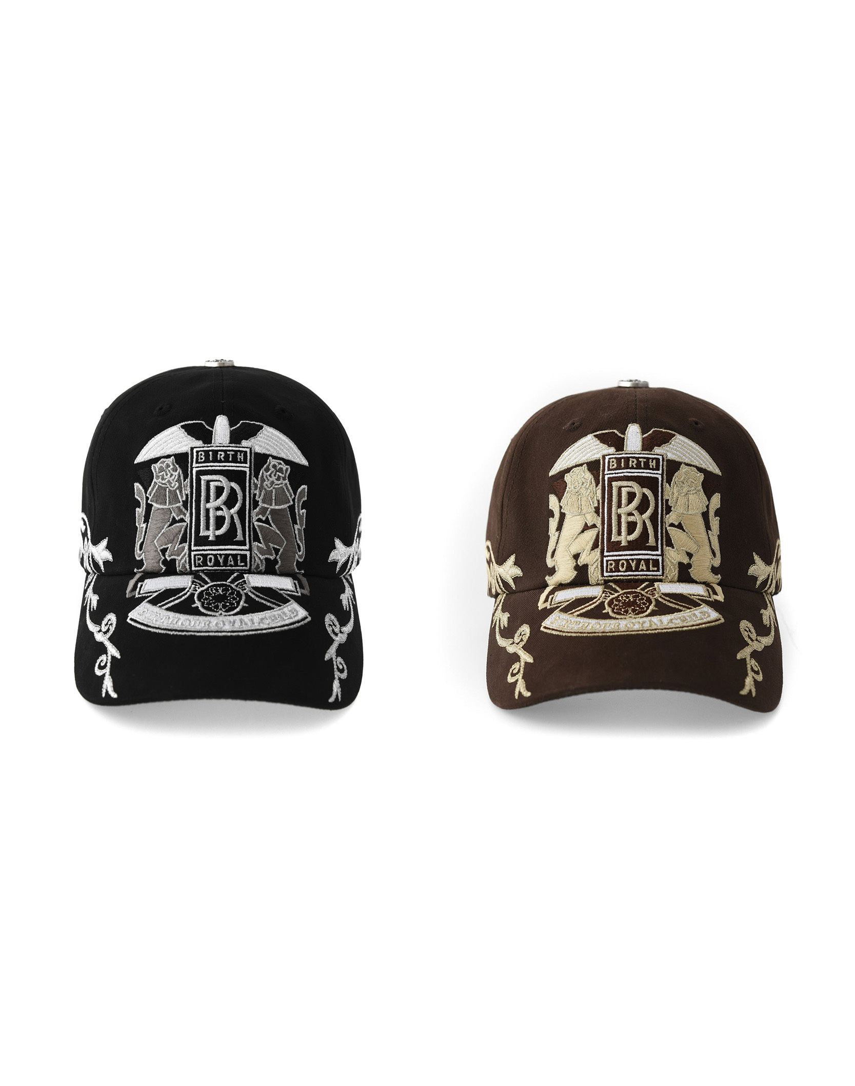 BIRTH OF ROYAL CHILD｜Double Lion Embroidered Baseball Cap (BLK / BRN)