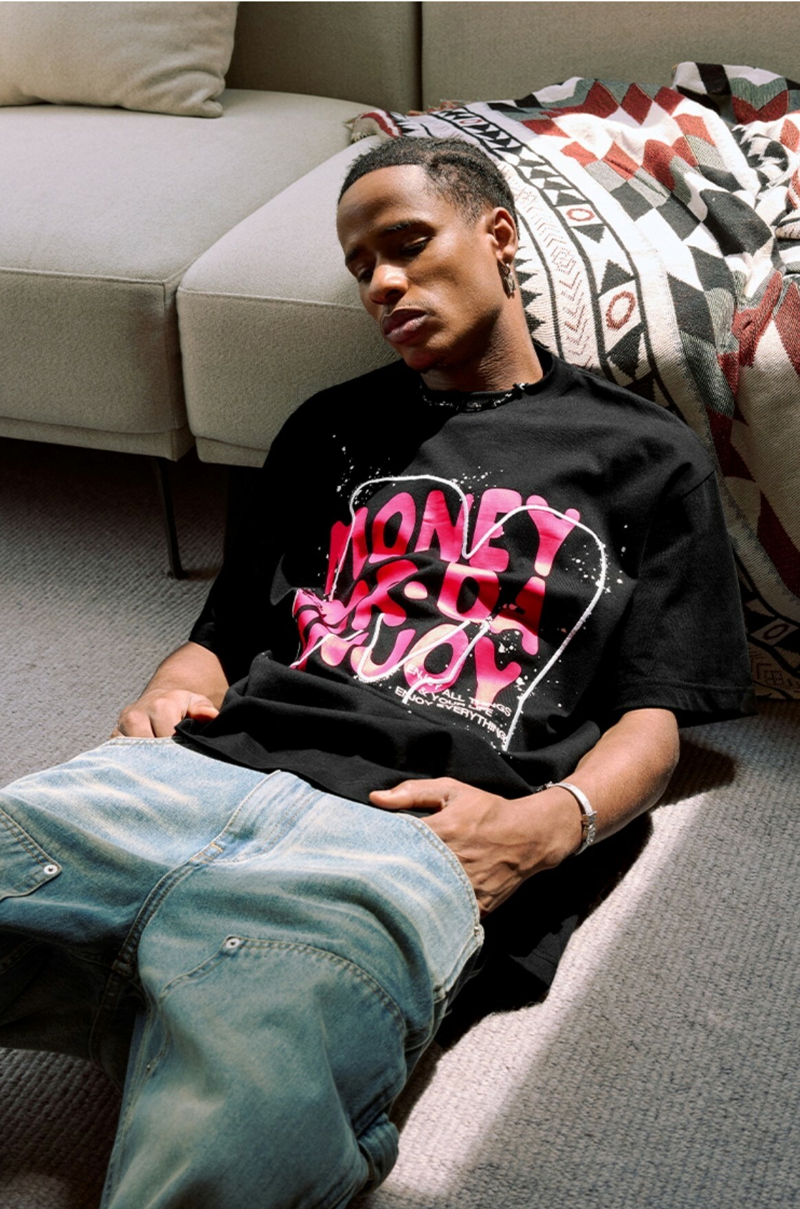 MEDM 框線刺繡 潑墨大M 短袖 T