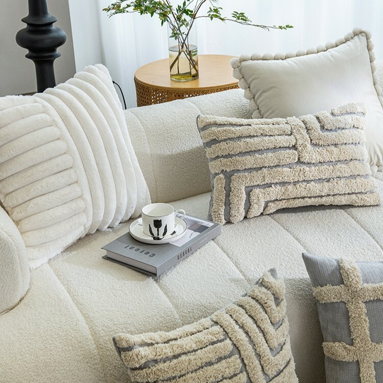 《5827》奶油色系立體簇絨抱枕