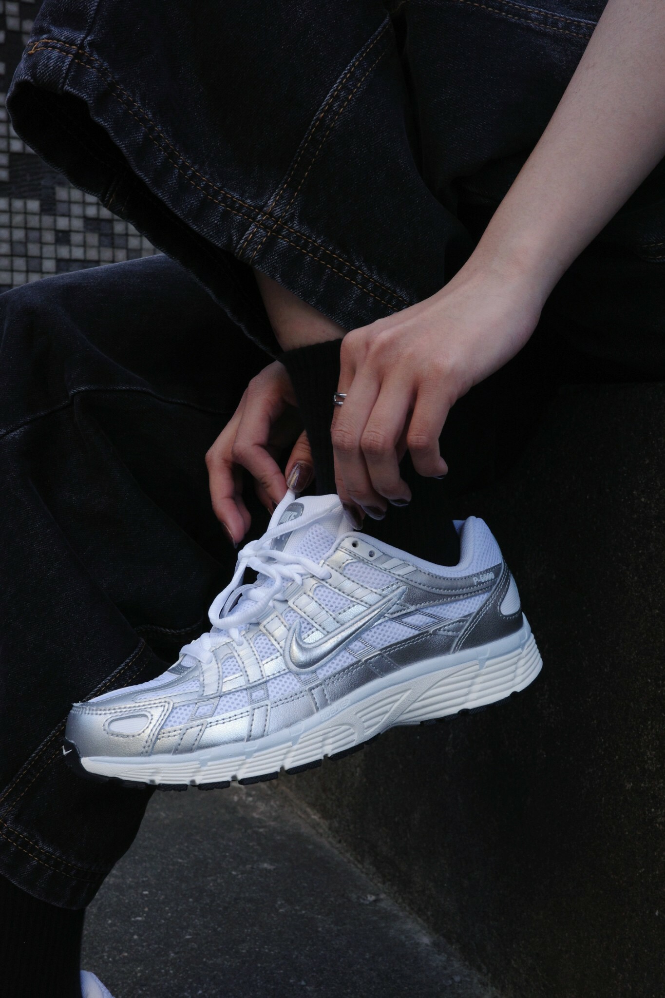 Nike P-6000 白銀色 寶寶藍邊 女鞋 休閒鞋 運動鞋 BV1021-106 當天快速出貨