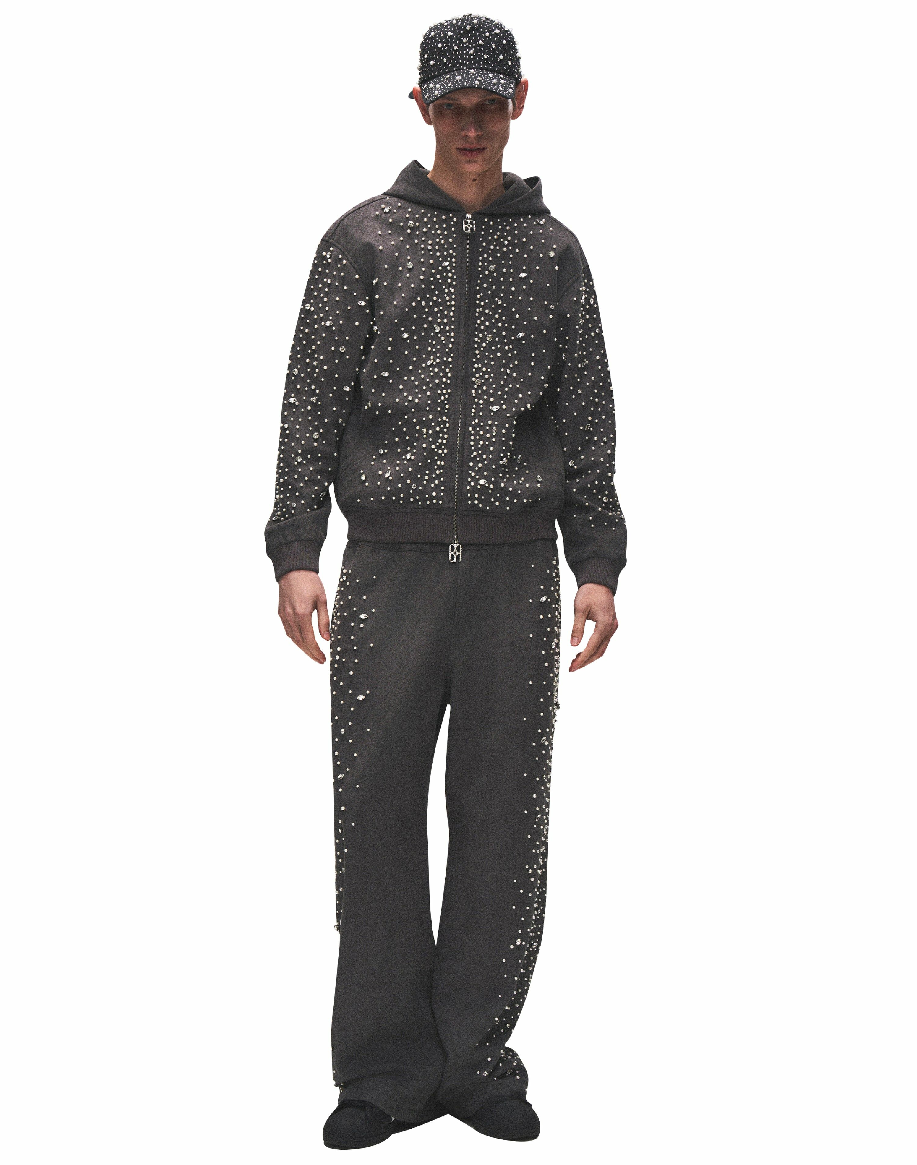 BIRTH OF ROYAL CHILD｜Cashew Blossom Pearl Sweatpants (BLK/WHT)