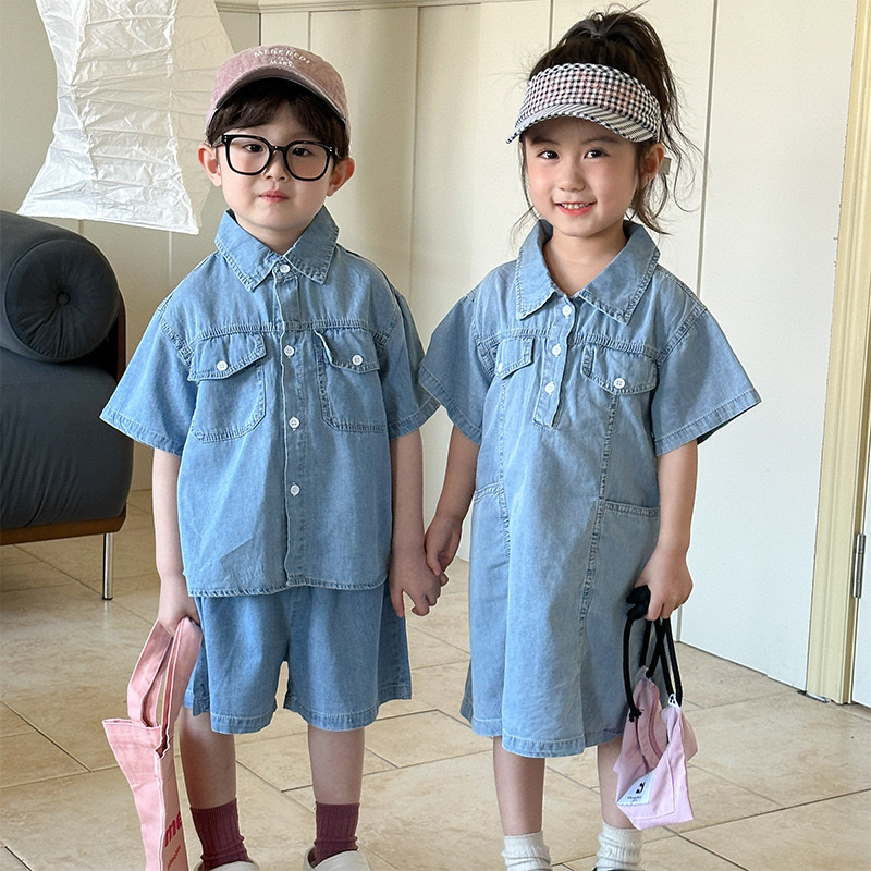 兄弟姐妹裝_軟牛仔洋裝/套裝