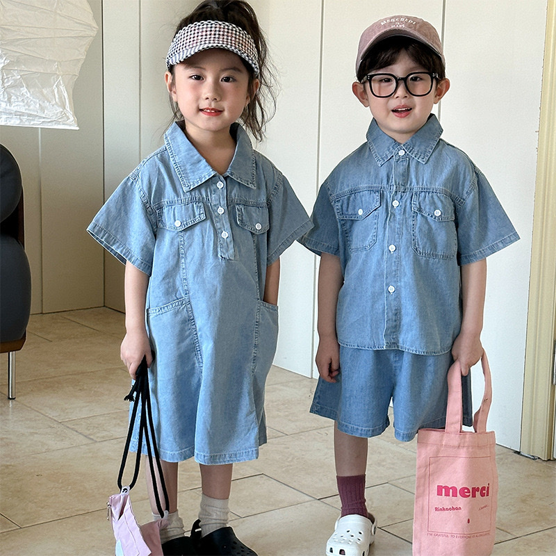 兄弟姐妹裝_軟牛仔洋裝/套裝