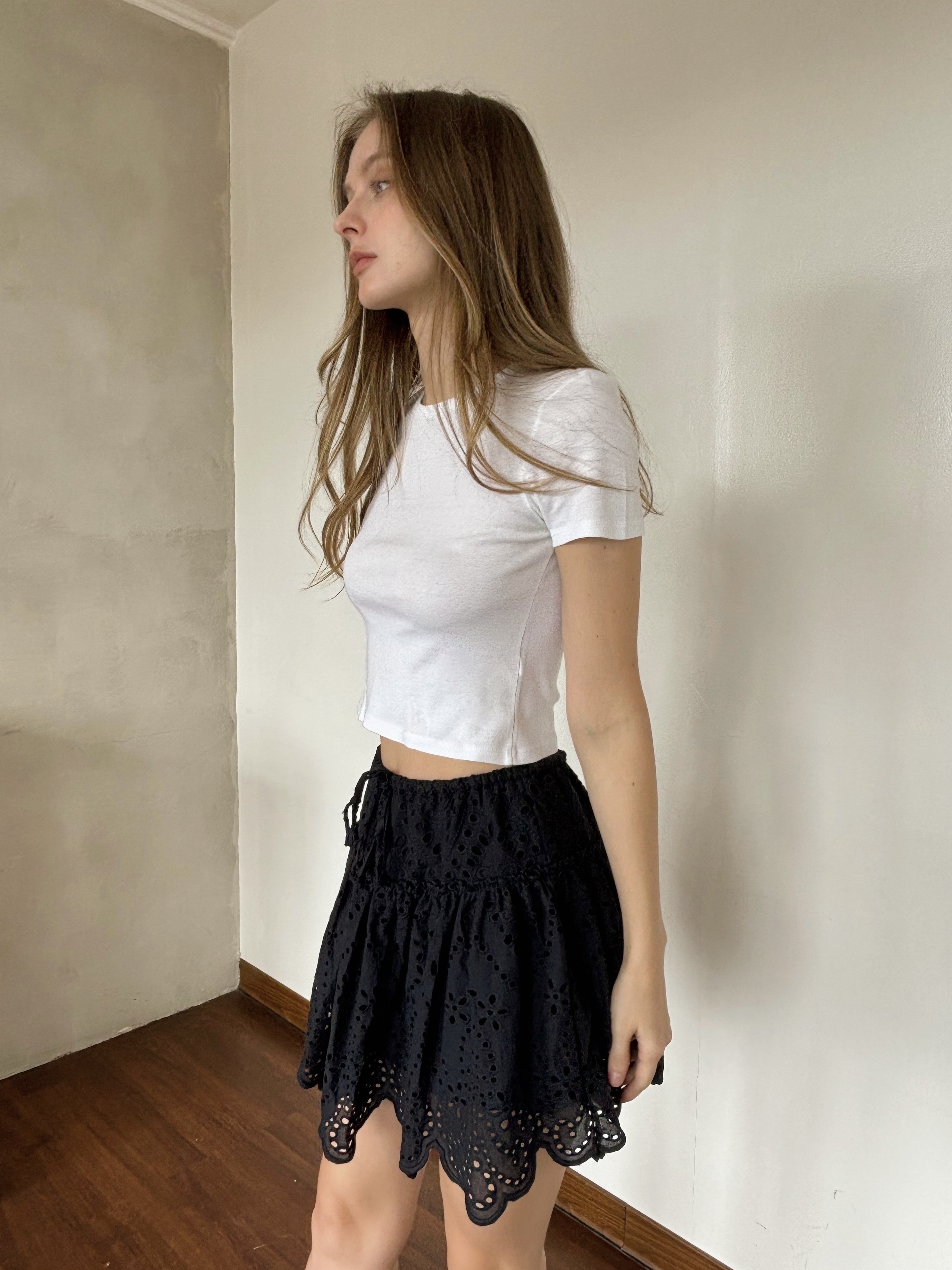 Aurelia Broderie Skirt - Navy