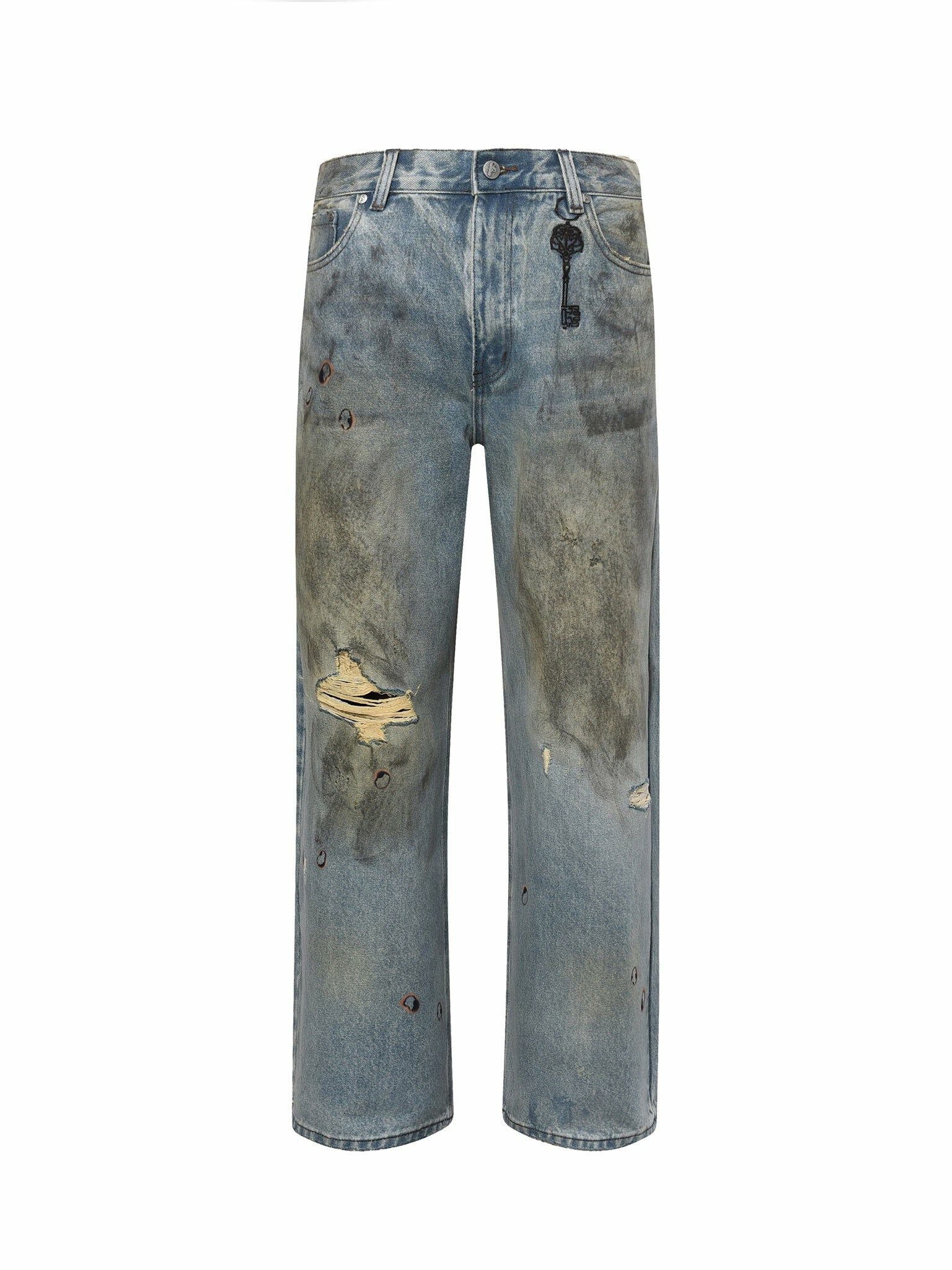 BIRTH OF ROYAL CHILD｜Dirty-Washed Brushing Wax Baggy Denim