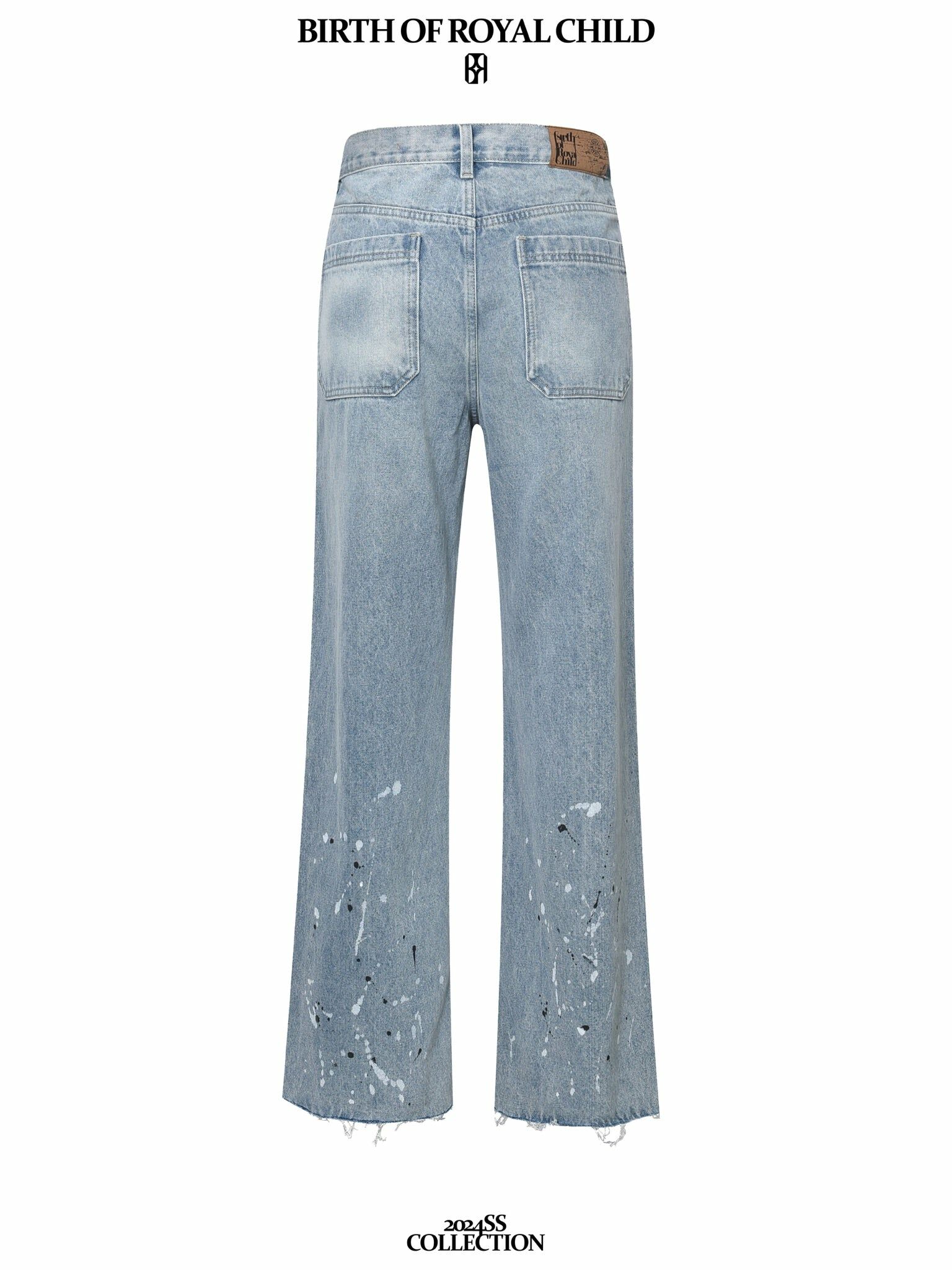 BORC｜Chain Ink Print Detailed Patch Jeans