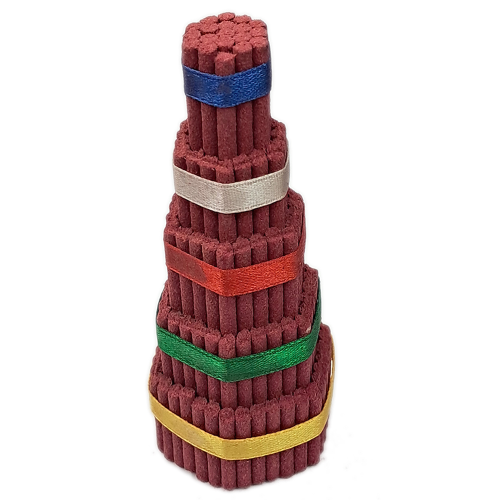 藏式護法紅色供香塔(高約10公分)【十方】131053