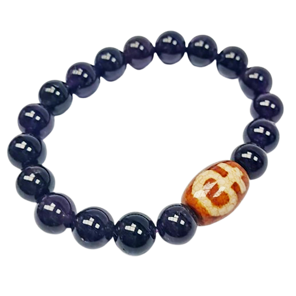 寶瓶火供天珠&紫晶手珠10mm【十方】130682