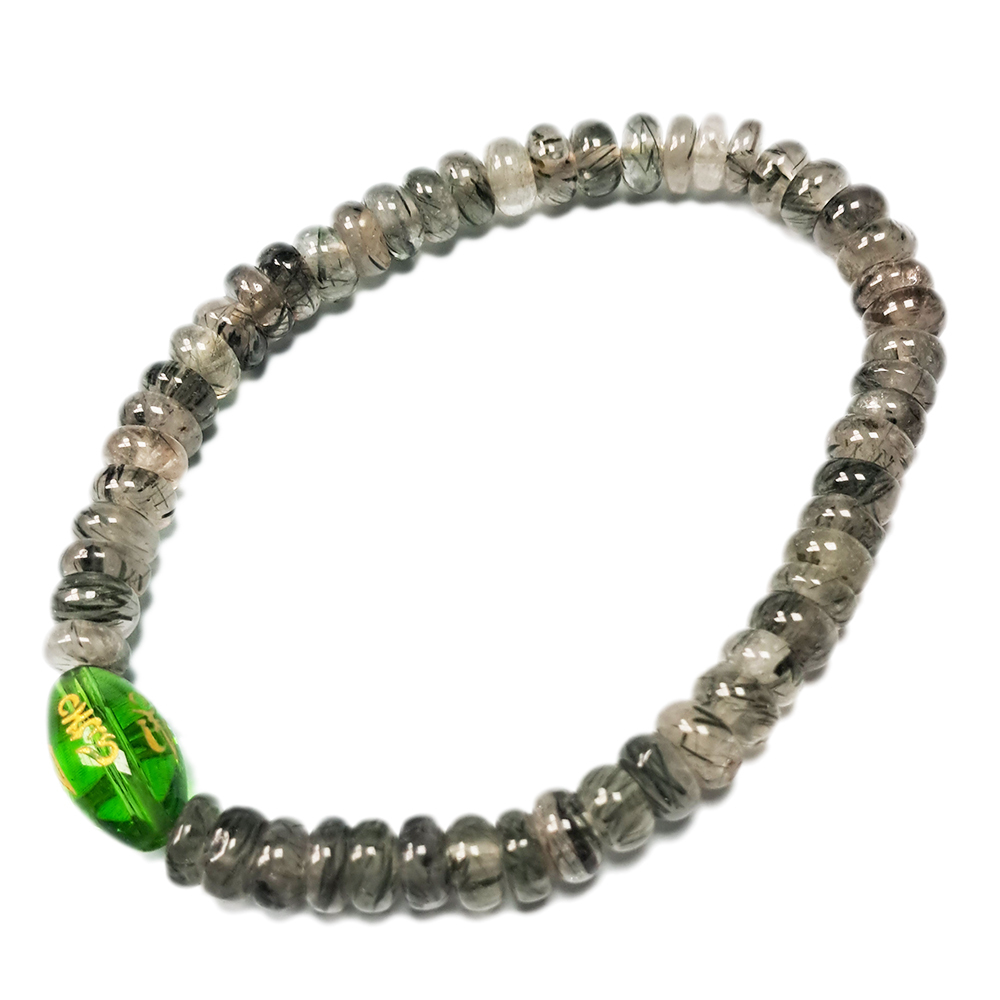 六字真言{綠晶}+綠幽靈手珠3*6mm【十方】142384