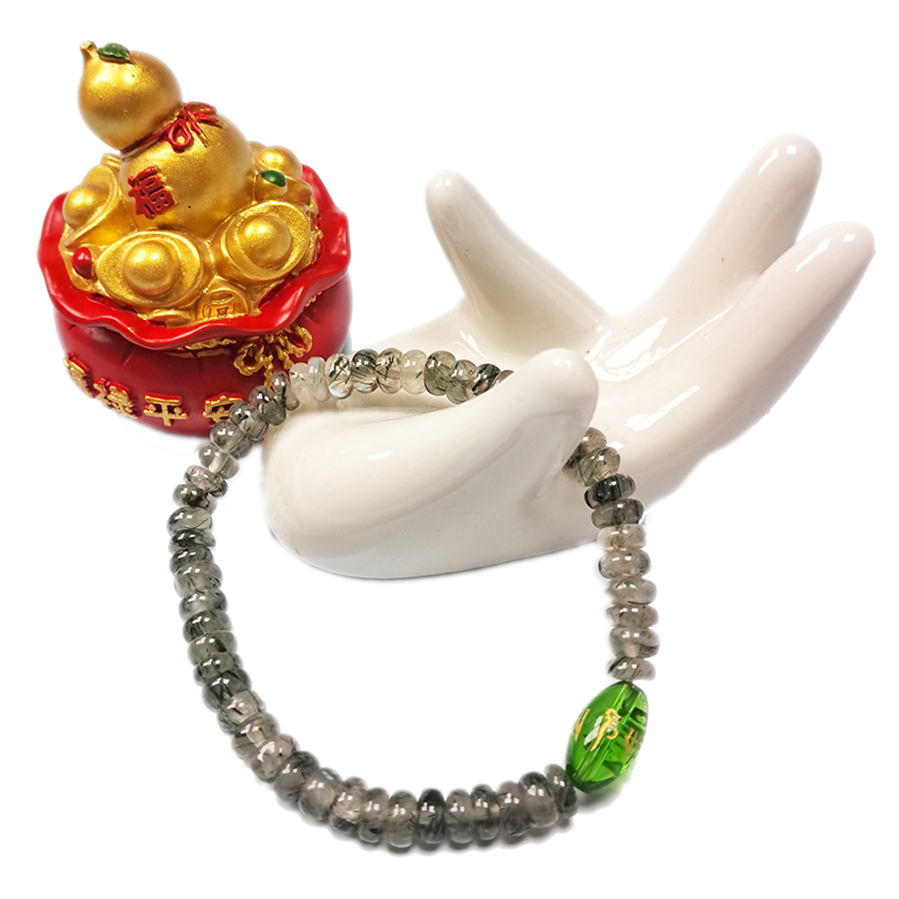 六字真言{綠晶}+綠幽靈手珠3*6mm【十方】142384