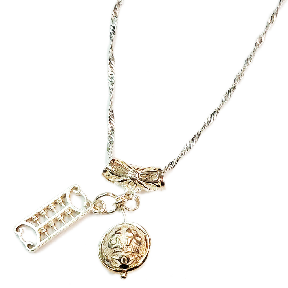 六字真言轉運珠+精打細算925銀項鍊【十方】150317