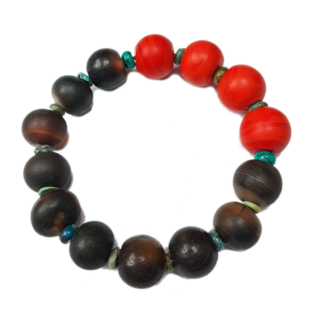 火山琉璃&藥師珠手珠14mm【十方】152701