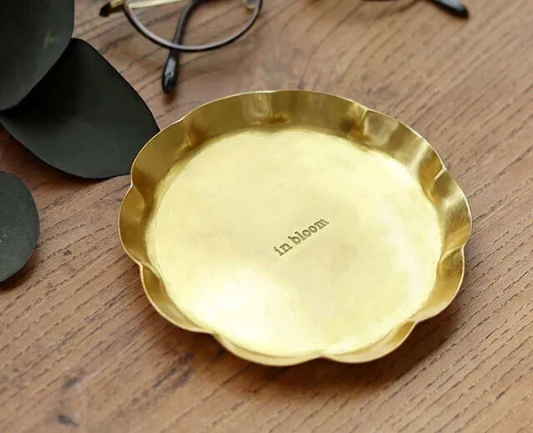 日本 Creer_in bloom|金色鐵製托盤_花盤_L_92150011