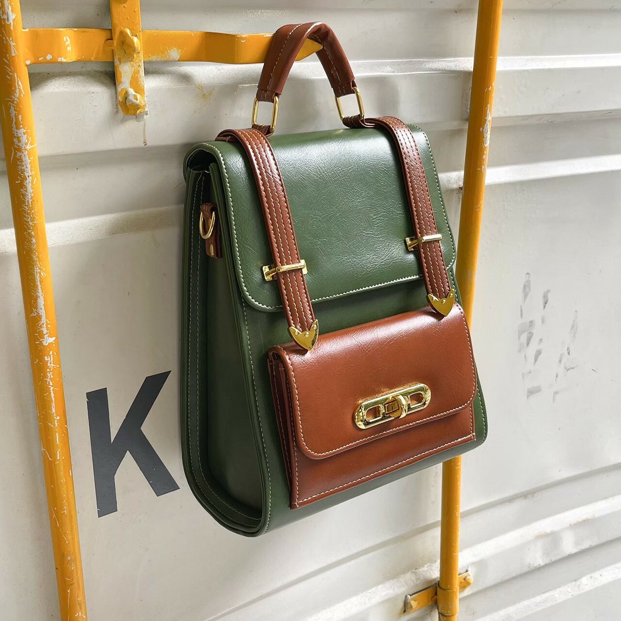 復古經典後背包 (復古綠)