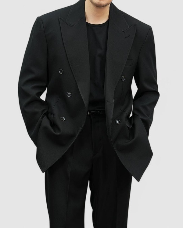 米歇爾雙排扣西裝夾克 西裝褲 成套西裝