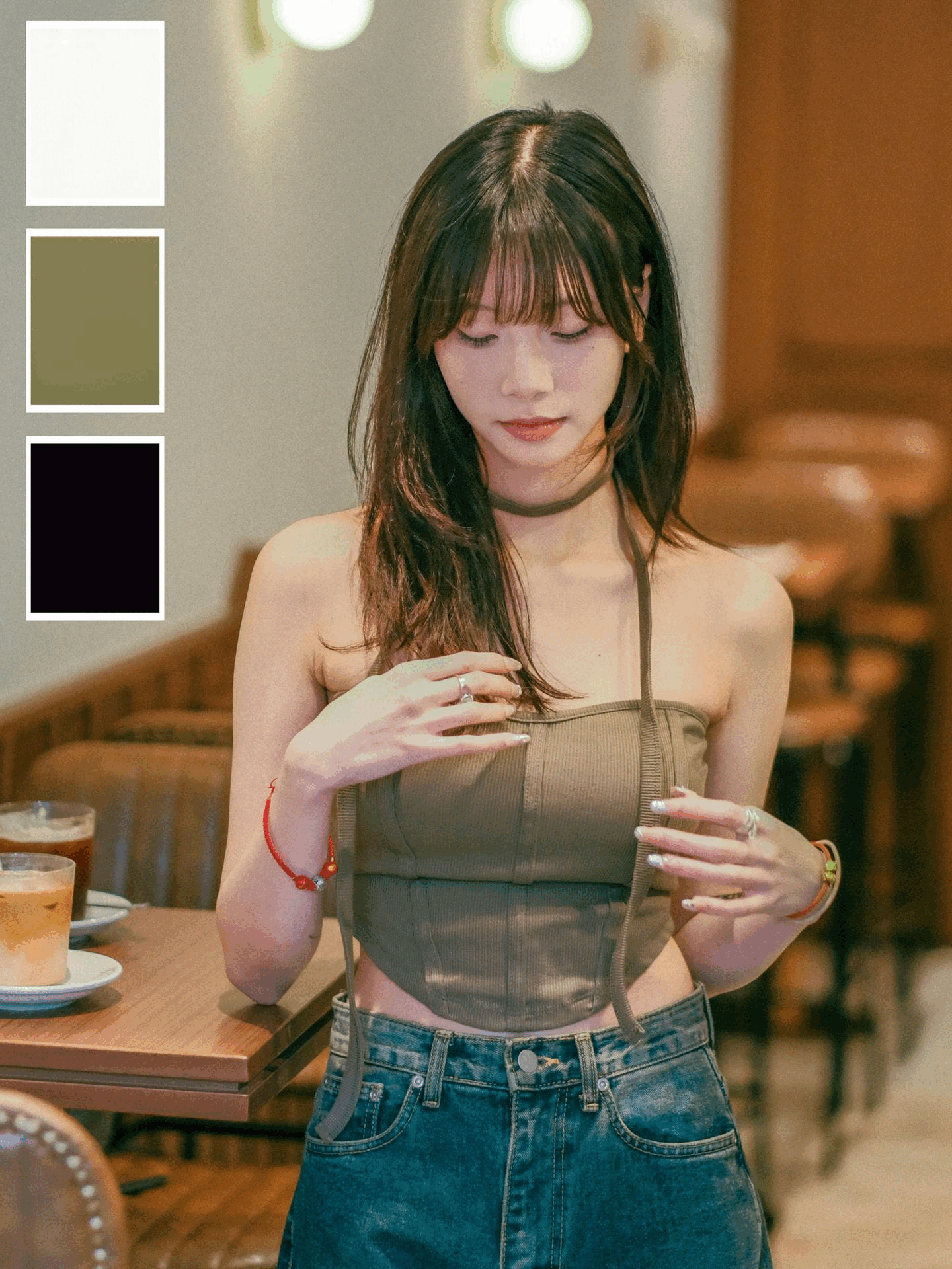 帥氣女孩必備～Scarf Tube Top Set