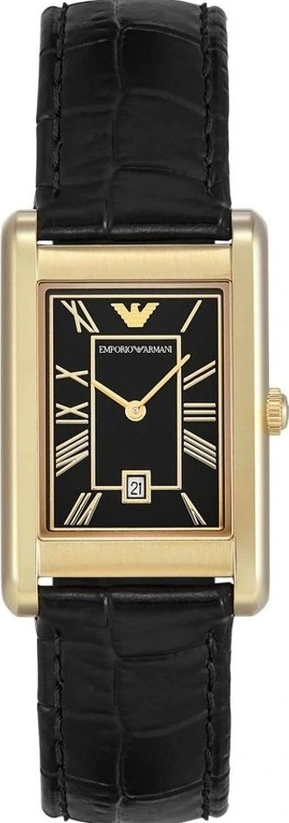 萬年鐘錶 - ARMANI  精品腕錶    紳士經典方形羅馬時標皮革男錶  AR11666 錶徑25MM